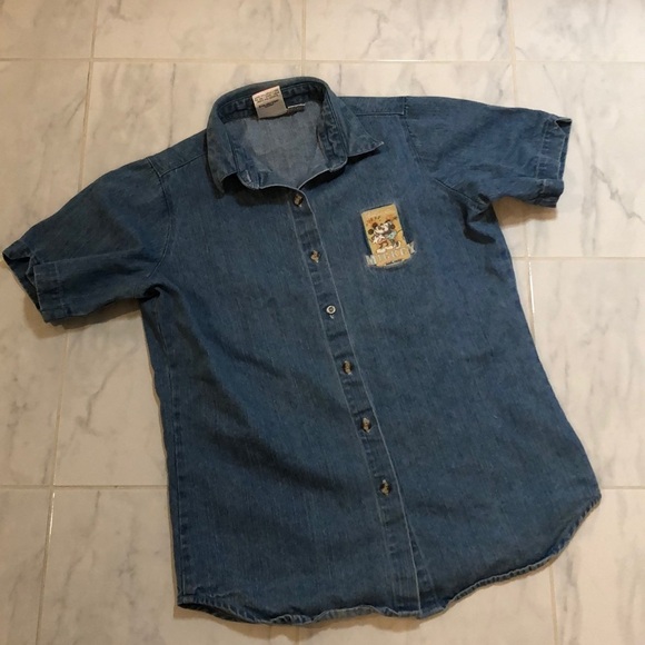 MICKEY inc blue collared jeans shirt. EUC! - Picture 2 of 6
